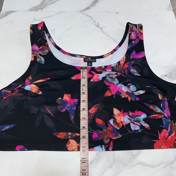 Torrid size 2 (US size 2X) Crop Tank Top Floral Print - Picture 4 of 16